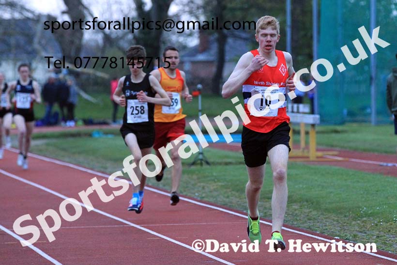 1500 metres, 2022 NEGP No. 1,  Monkton Stadium, April 20th, on a very cold night. Photo: David T. Hewitson/Sports for All Pics